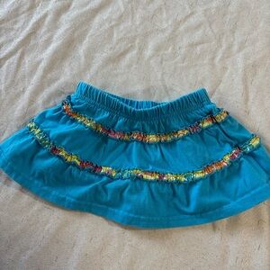 Vintage Blue Colorful Ruffled Skirt